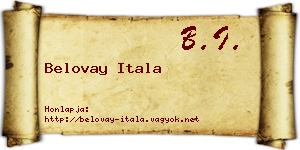 Belovay Itala névjegykártya